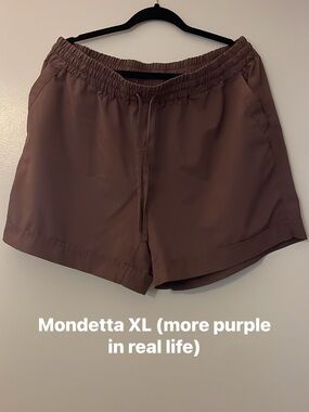Mondetta Women's Elastic-Waist Athletic Shorts — Plum Brown